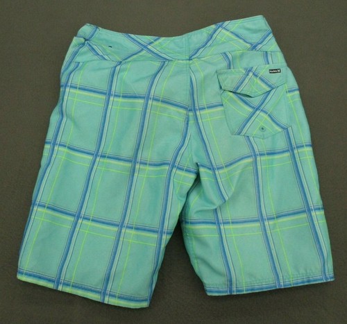 Hurley Pants Boys 14 Blue Plaid W26 Shorts Pants Casual 26 x 8.5 Childrens 14 - Picture 2 of 11