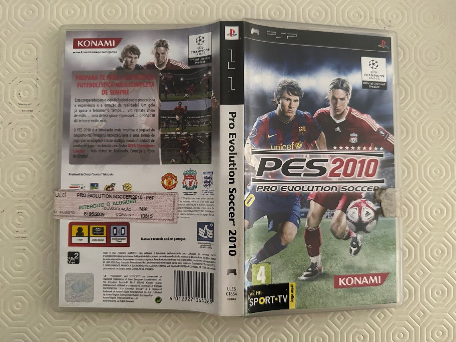 Pro Evolution Soccer 2010 PES 2010 REGION FREE Sony PSP English Portugues CIB