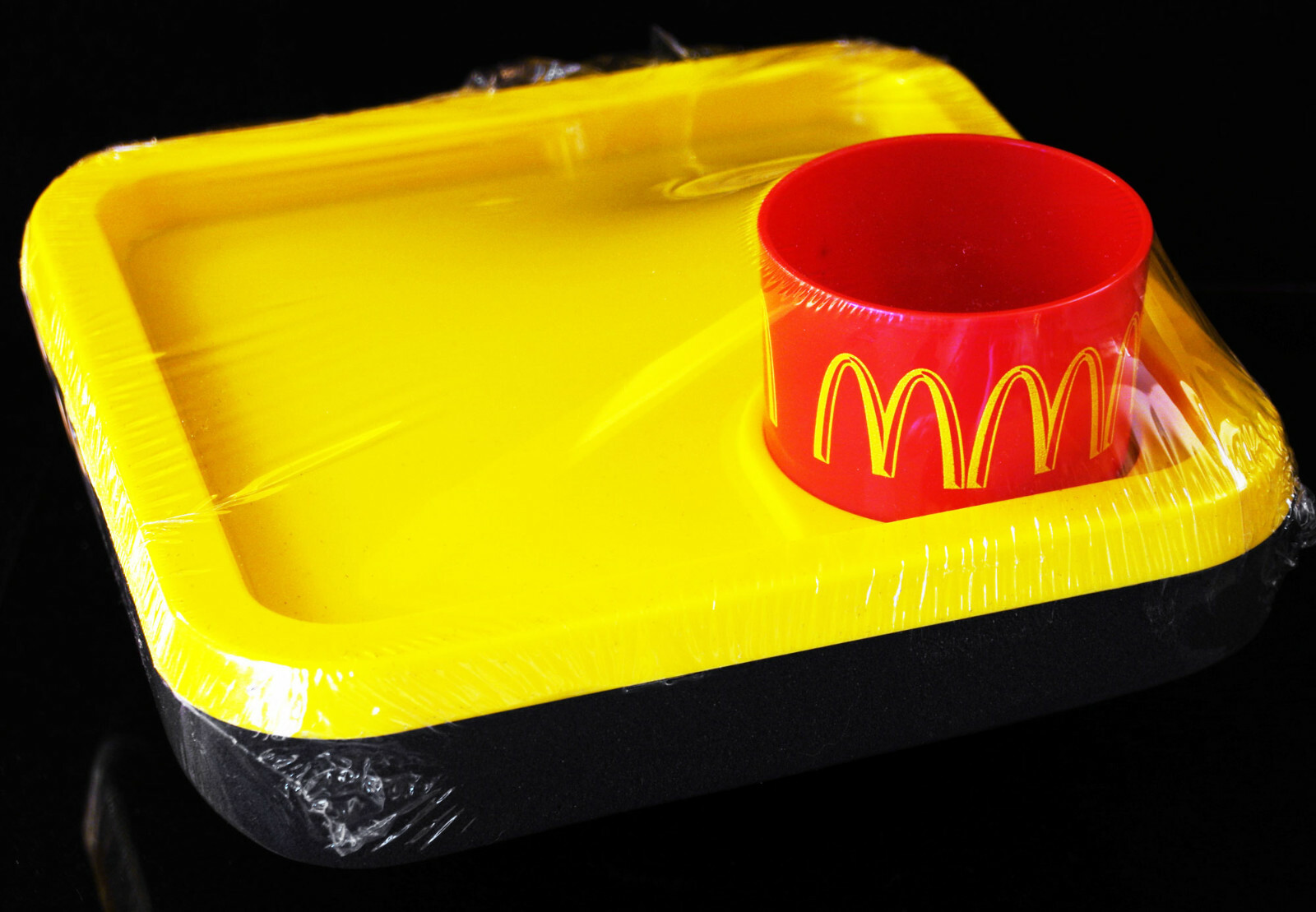 McDonald's Kids Plastic Foam Padded Portable Happy Meal Lap Serving Tray w/ Cup