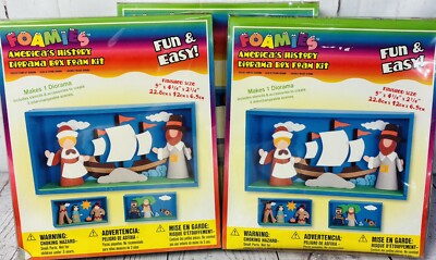 Lot Of 3 Darice Foamies 3D Kit Crafts Americas History Thanksgiving Diorama New