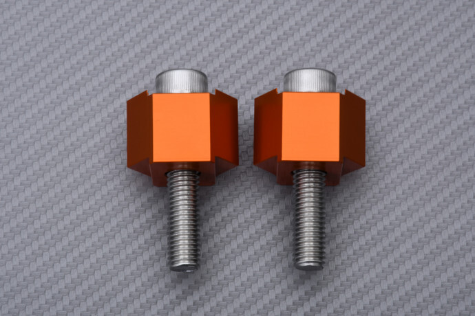 Pontet de rehausse orange 20mm en aluminium CNC pour guidon KTM Adventure 250