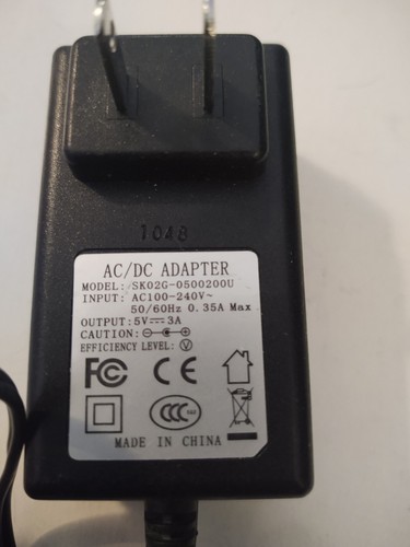 AC/DC Adapter Charger for 5V Model Number SK02G-0500200U with 4.0mm x 1 ...