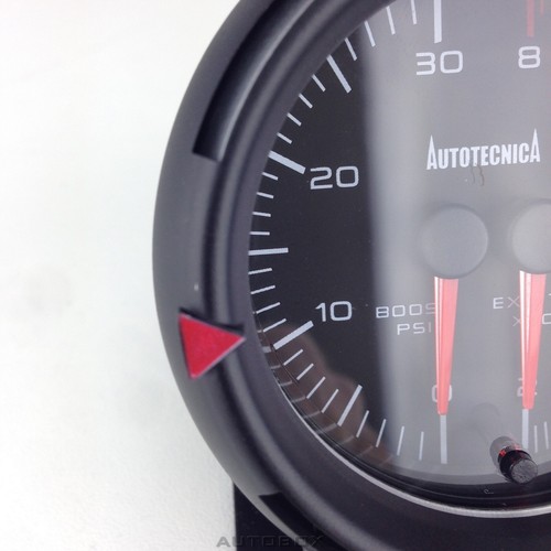Autotecnica Black Dual Petrol Turbo Boost / Vacuum and Volts Gauge w/ 60mm Cup - Picture 8 of 10