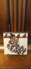 4x4 Earthtones Storyteller Tucson Arizona 1995 decorative art tile pot trivet