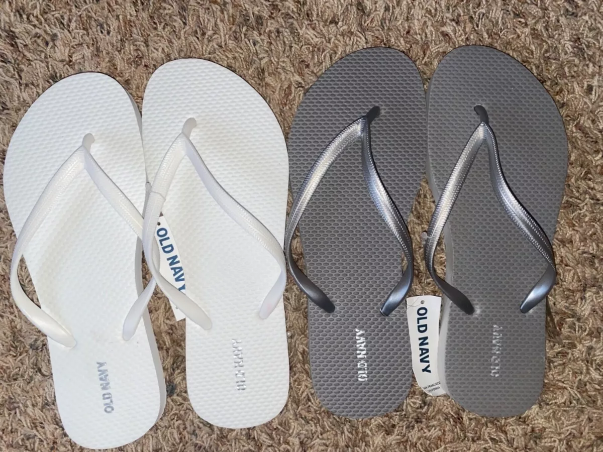 Navy shop silver sandals
