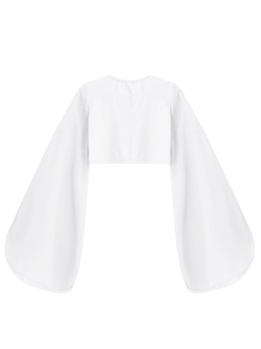 Girls Shirts Dance Crop Tops Arabic Short Blouse Flare Long Sleeve Costume Gym - Picture 40 of 68