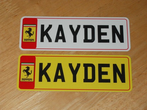 Personalised Childrens Kids Metal 'Badge' Number Plates ideal for Ride On Cars - Picture 18 of 34