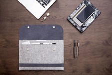 iPad Pro 12.9" 5Th Gen Leather Felt Case Apple Pencil Holder iPad Pro 12.9" Case