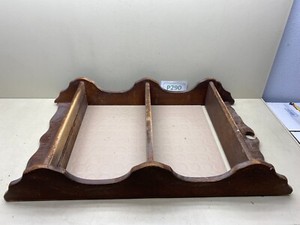 Vintage Large Wood Primitive Wall Shelf Plate Rail Groove Tea Cup Display 3 Tier