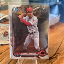 2022 Bowman Chrome Ricardo Cabrera Base Prospect 1st Reds