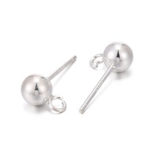 925 Sterling Silver Stud Earring Findings Hallmarked. Different sizes