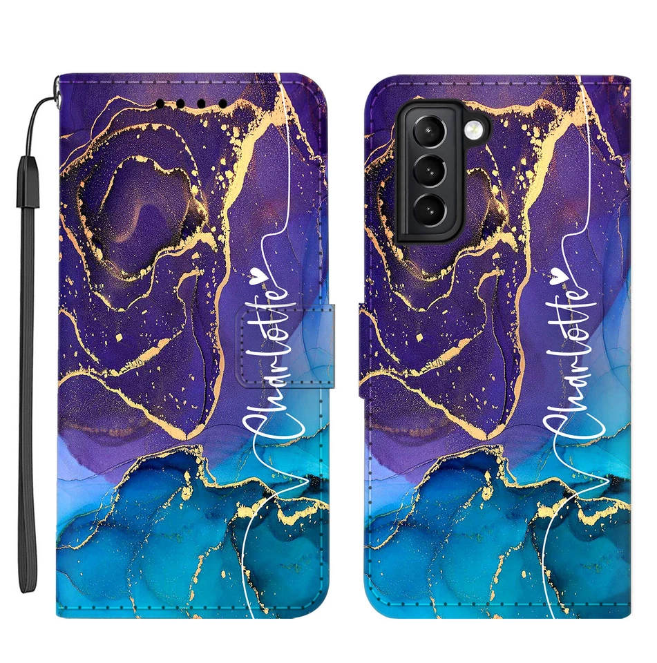 Personalized Wallet Case For Samsung Galaxy S24 S22 S23 FE Leather Phone Cover - Image 3 of 4