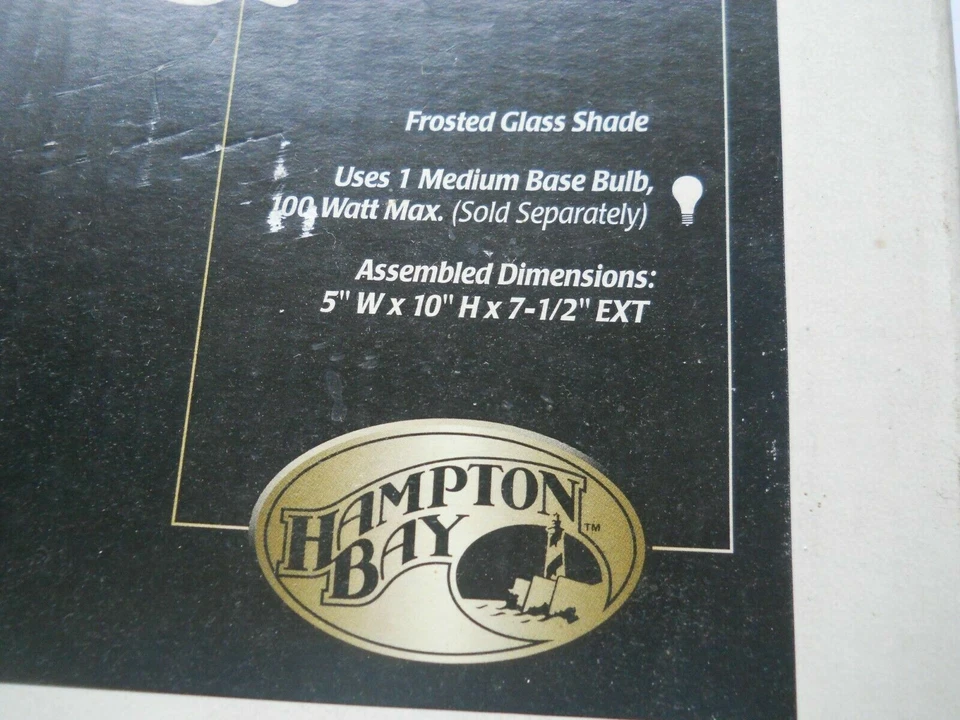 Hampton Bay 1 Light Bath Bar Brass & Chrome Finish Frosted Glass Shade Foto 4 de 4