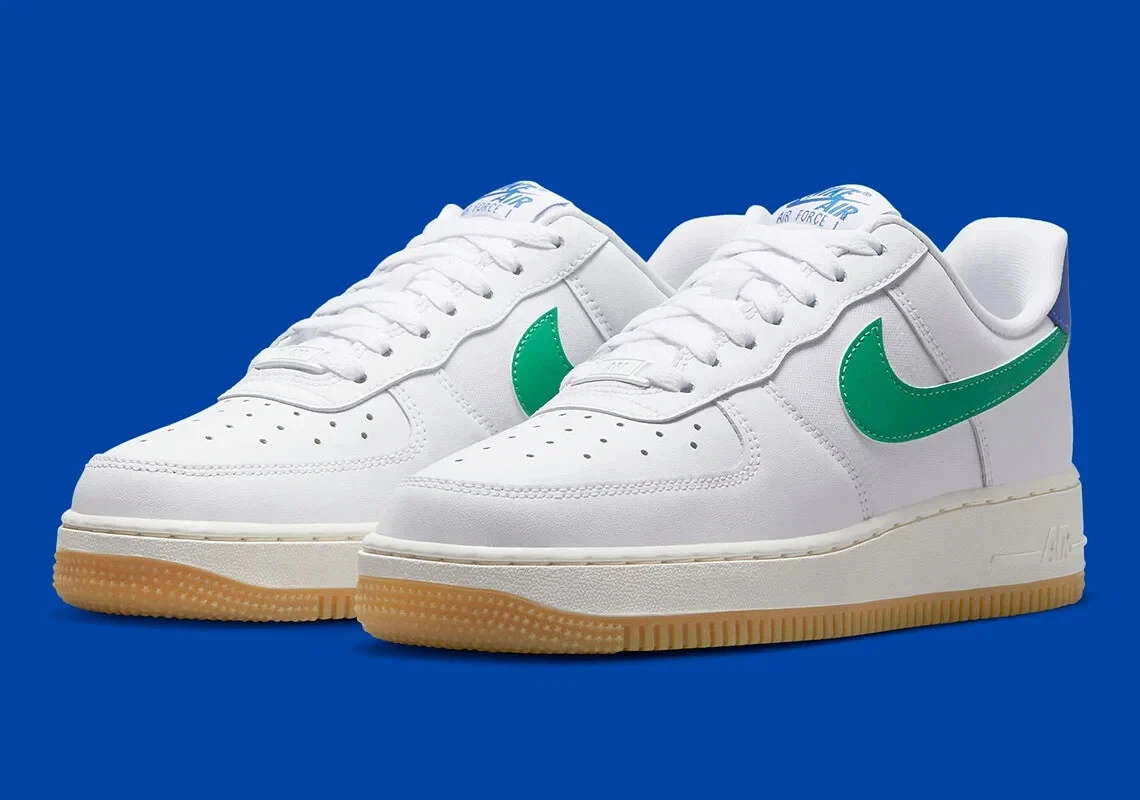 white and blue air force 1 gum bottom