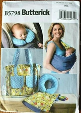 BUTTERICK PATTERN 5798  BABY CHANGING PAD NECK SUPPORT CARRIER ONE SIZE UNCUT
