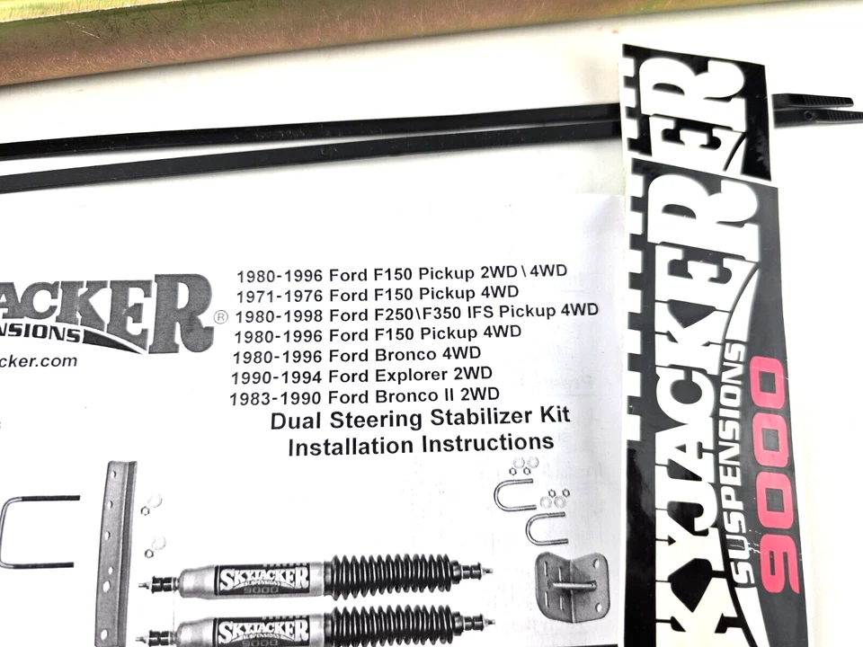 Kit estabilizador de dirección Skyjacker 9240 doble plateado para Ford F150-350 1976-1998 Foto 3 de 4