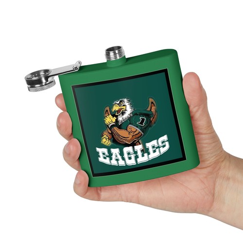 Eagles Football Art Art Flask, 6oz Stainless Steel Hip Flask - Picture 9 of 21