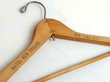 Hotel New Yorker Wood Clothes Hanger Vintage NYC New York Historic Collectible