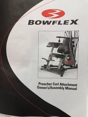 NEW BOWFLEX PREACHER CURL OWNERS MANUAL ASSEMBLY BOOK PART FX-PC MAIN FITNESS 1