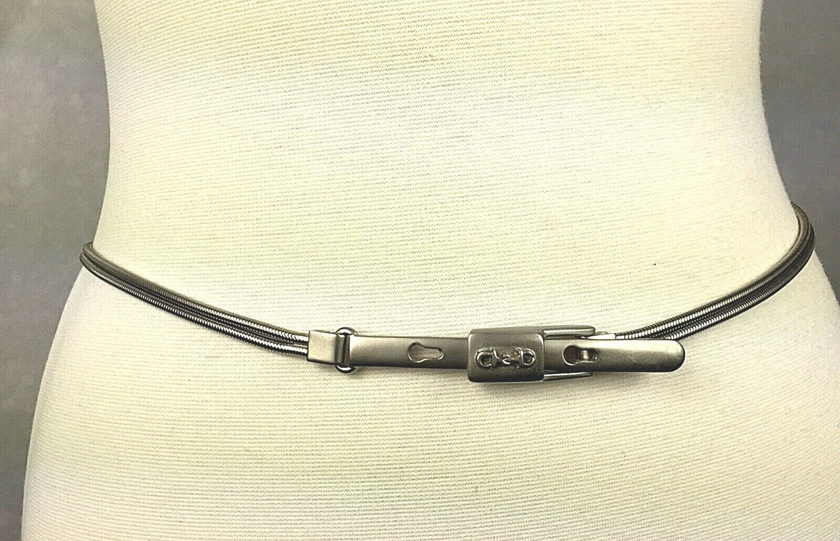 Vintage EXP Silver Tone Metal Belt Size 29\