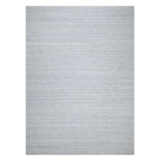 10' x 13'10' Frost Gray Modern Striae Design Soft Wool Hand Loomed Rug R90798