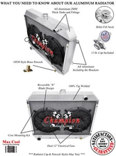 AAR 2 Row 1" Radiator 26",2 12" Fans - 1970 - 1973 Plymouth Barracuda Big Block