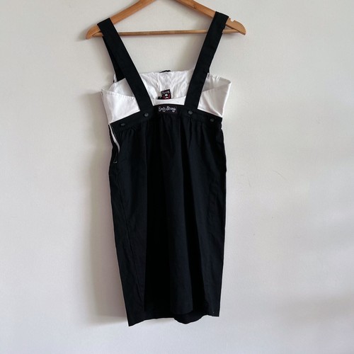 Emily The Strange Black White Emo Goth y2k Mini Dress Bow Skull - Picture 4 of 16