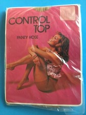 NOS PRETTY MODEL USA ENCORE CONTROL TOP PANTY HOSE AVERAGE PANTYHOSE NEW VTG 60