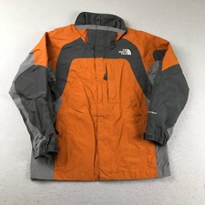 The North Face Jacket Boys Large Orange Nylon Lined Full Zip Long Sleeves