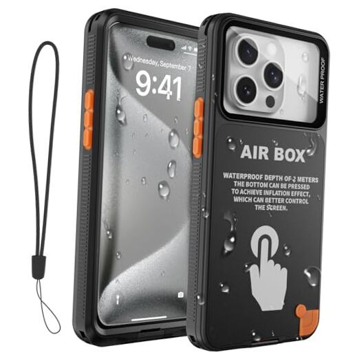 Waterproof iPhone 6.7 Case for Snorkeling Swimming Black 6.7 Inch
