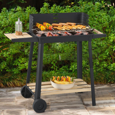 Charcoal BBQ Grill Trolley Barbecue Patio Outdoor Garden Heating - Main Image