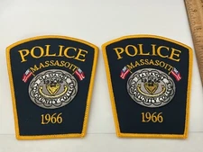 Police Massasoit Massachusetts Community College collectors patch set 2 pieces .