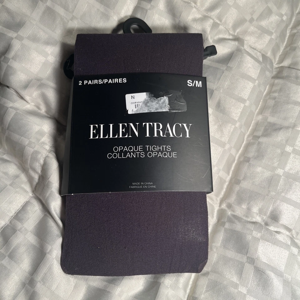 Medias para mujer Ellen Tracy opacas negras marrones nuevas con etiquetas 2 pares pequeñas medianas Foto 2 de 4