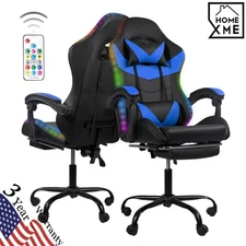 Gaming Chair Ergonomic Computer Office Chair Recliner Swivel Seat RGB Lighting