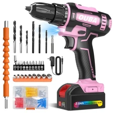 Cordless Brushless Impact Driver Hammer Drill Combo Kit with Battery & Charger