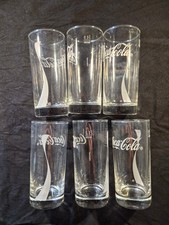 Konvolut 6 Coca Cola Gl&auml;ser original wave 0,3 l Eichstrich ohne OVP