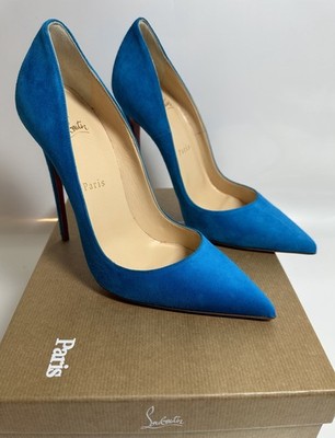 Christian Louboutin So Kate Heels Egyptian Blue Suede Shoes 39 (US
