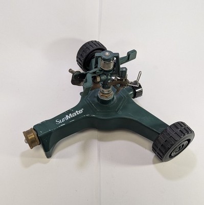 SunMate Orbit Brass Metal 2 Wheel Lawn Sprinkler
