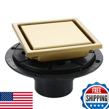 4 Inch Gold Shower Drain SUS304 Stainless Steel Square Bathroom Floor Drain Flan
