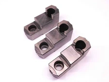 3 PCS LOT OF STEEL ADJUSTABLE GROOVED HARD LATHE CHUCK JAWS 2 STEP 3.650 OAL