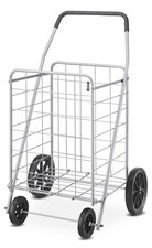 Whitmor Deluxe Utility Foldable Shopping Cart with Wheels 100 Lb Capacity Gray
