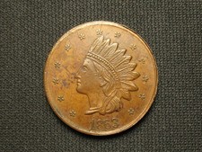 OLD COPPER COIN! RARE 1863 U.S. CIVIL WAR TOKEN "JOHN P. GRUBER" LOT 54*