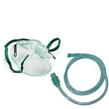 Pack of 4 Oxygen Face Mask with Long Tube Adjustable Soft Reusable Washable