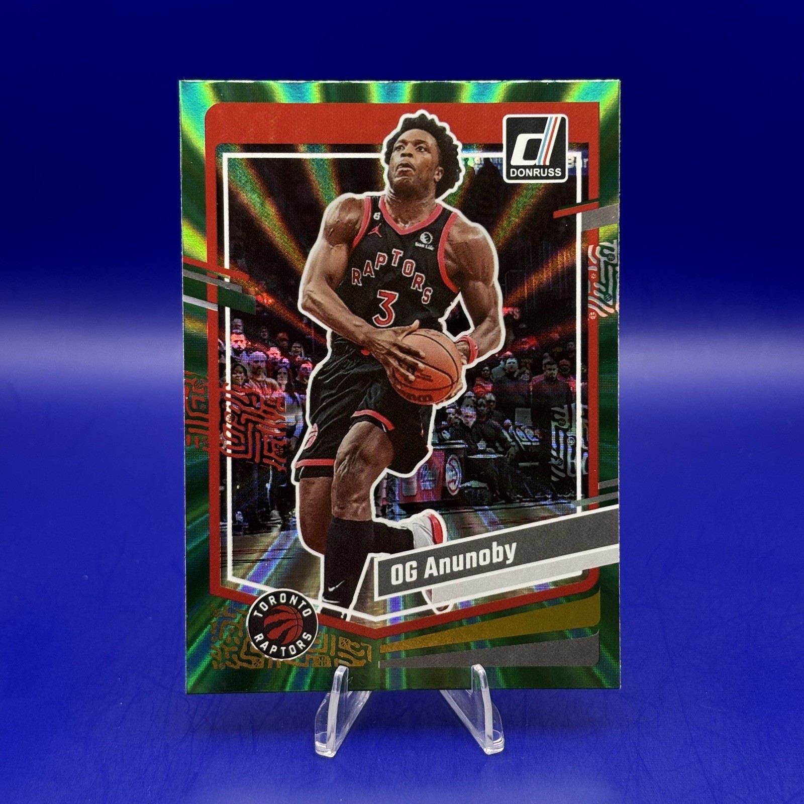 2023-24 Panini Donruss Basketball OG Anunoby Green Laser Holo #151 Raptors
