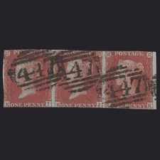 Z72_00 GB QV 1841 1d PLATE 176 SG8-B1(1) KI-KJ-KK GU STRIP OF 3 WITH CERTIFICATE
