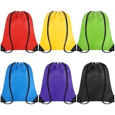 Drawstring Backpack Bulk 6 PCS, Drawstring Bags String Backpack Cinch Sack Gy...