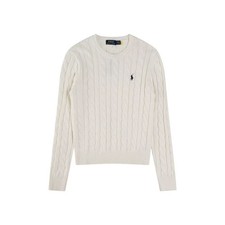 Mens Women Cable Knit Jumper Crewneck Cotton Pullover Long Sleeve Fit