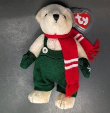TY Attic Treasures WEATHERBY Jointed Bear Plush Stuffed Animal Mitten Scarf MWMT