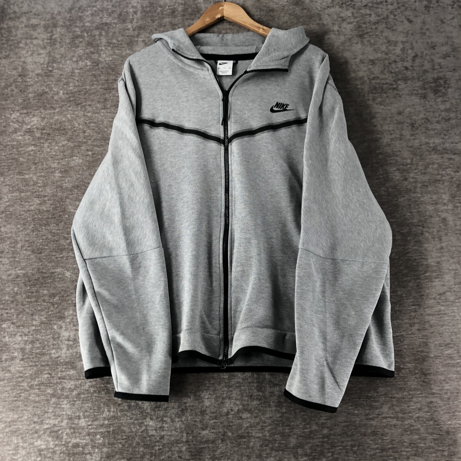 Nike Tech Fleece Jacket Men's 2XL Grey Windrunner Hoodie Full Zip CU4489-063
