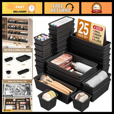 25 PCS Plastic Drawer Organizer Set - 4 Sizes for Makeup, Bathroom, Kitchen  Of